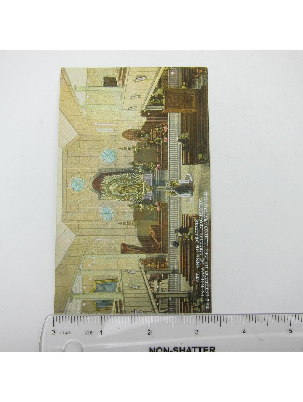 Postcard Quebec Canada Sainte Ste. Anne De Beaupre Temporary Church Interior - Picture 12 of 12